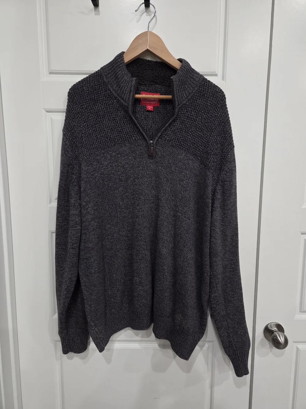 Coleman Men's Charcoal Zip-Up Knit Pullover Sweater Size XL